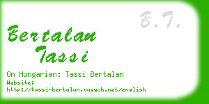 bertalan tassi business card